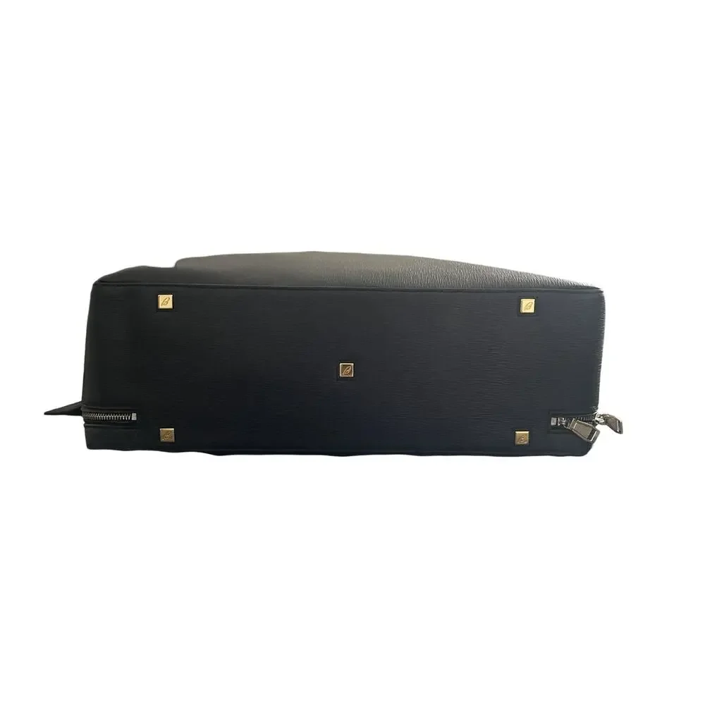 $5,500 NWT Brioni Black Grained Scratched Resistance Leather Briefcase